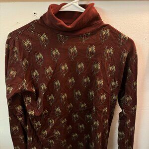 Vintage Ralph Lauren Horse Print Turtleneck